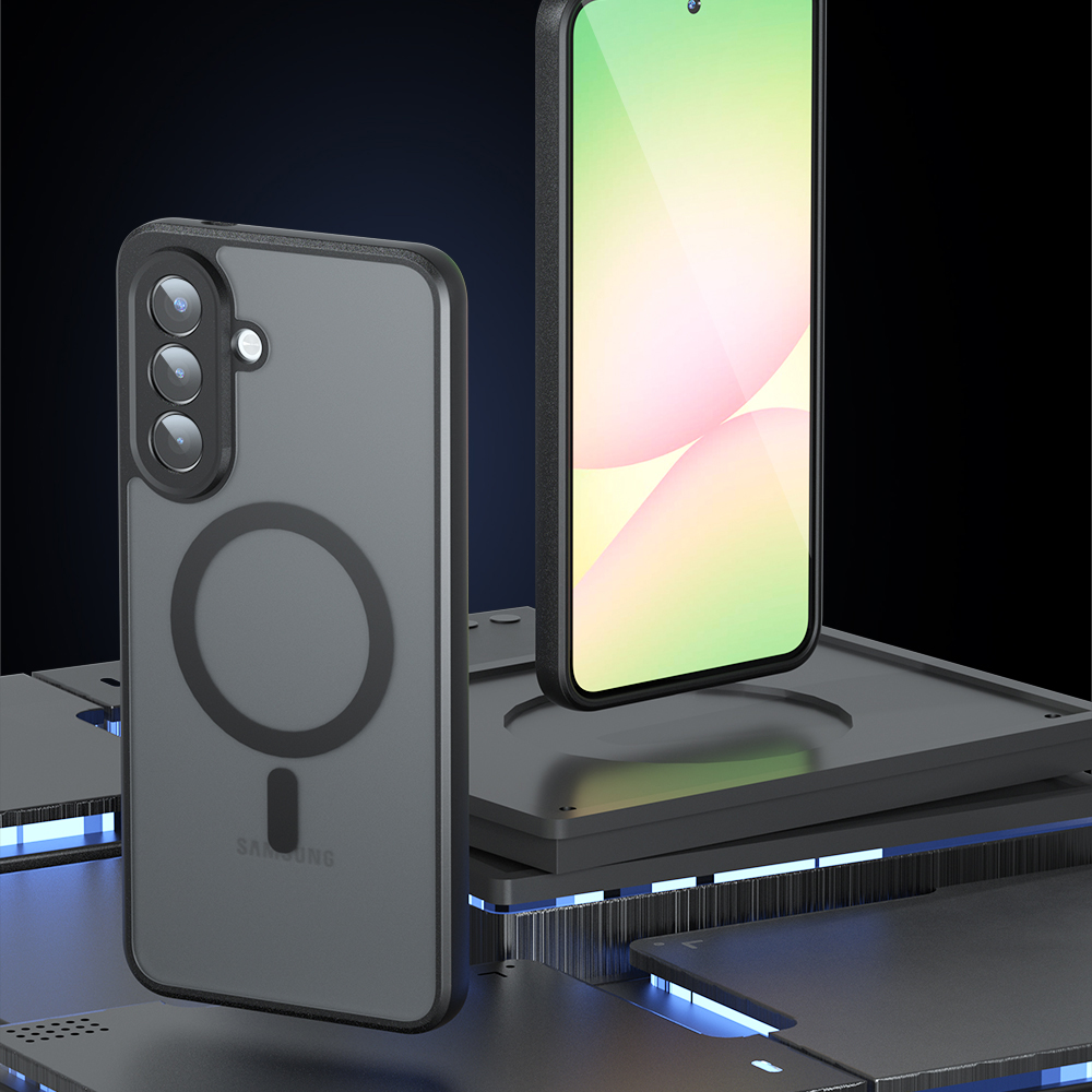 Techsuit PureFrost MagSafe, precyzyjne przyciski, szybka obsługa, wygodne użytkowanie, przydymione z czarną ramką