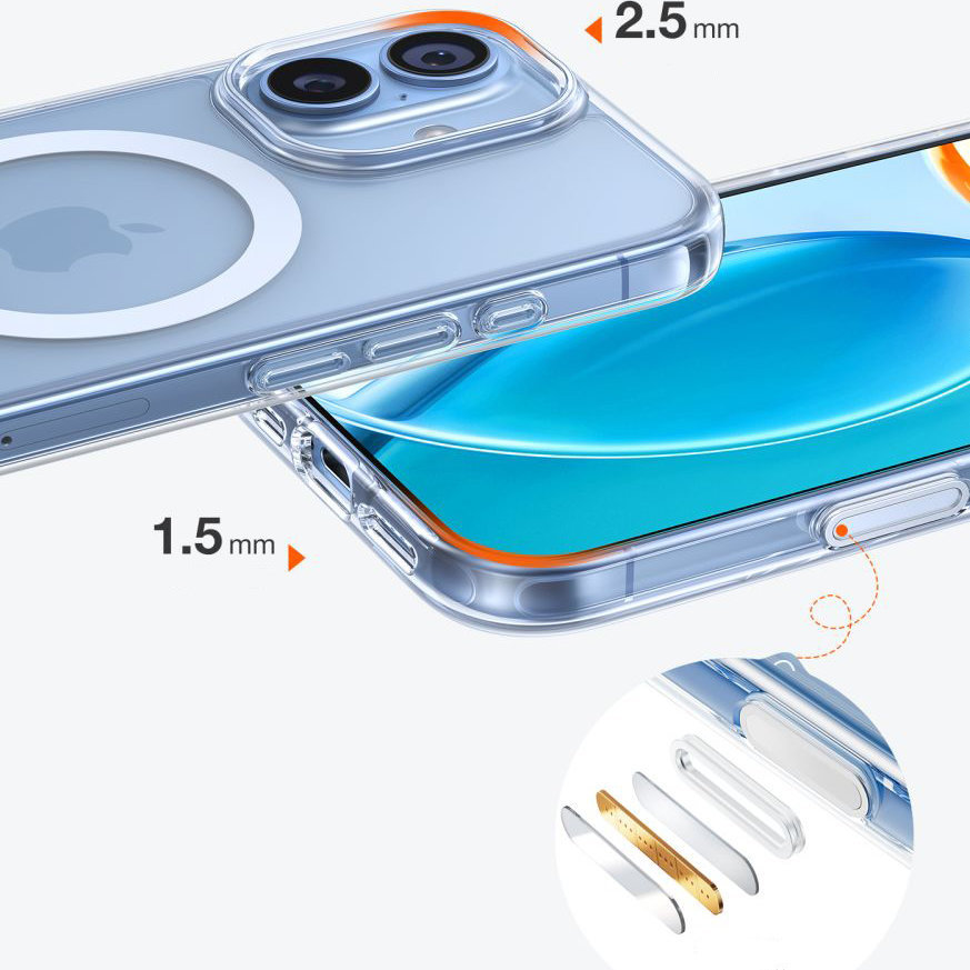 Torras Guardian-Mag do iPhone 17, ochrona 360 stopni, wzmocnione narożniki X-Shock, odporność na upadki, podniesione ranty, mniej zarysowań, przezroczyste
