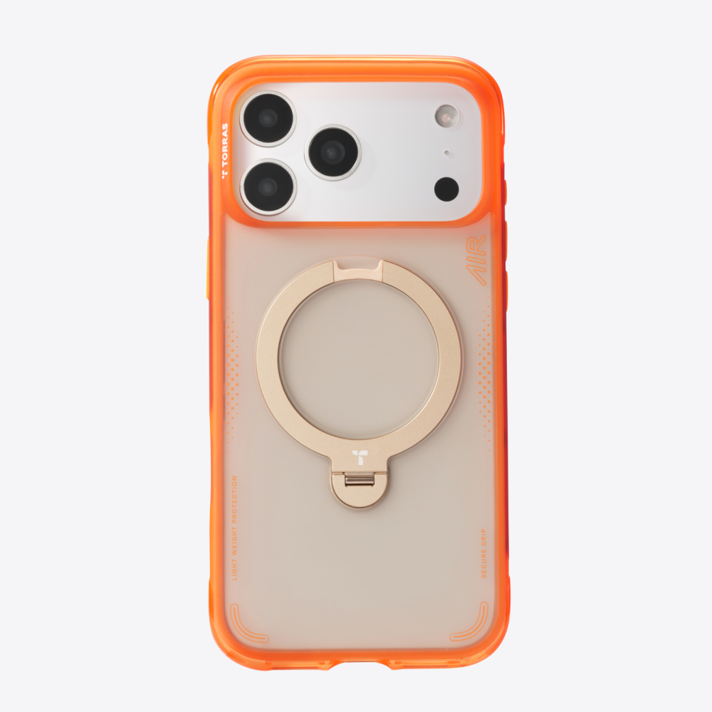 Smukłe etui Torras Ostand Q3 Air z antypoślizgową powierzchnią dot-matrix, Horizon Orange