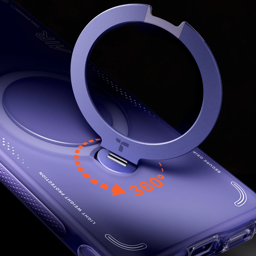 Etui ochronne Torras Ostand Q3 Air do Galaxy S26 Ultra z podstawką pionową i poziomą, fioletowy