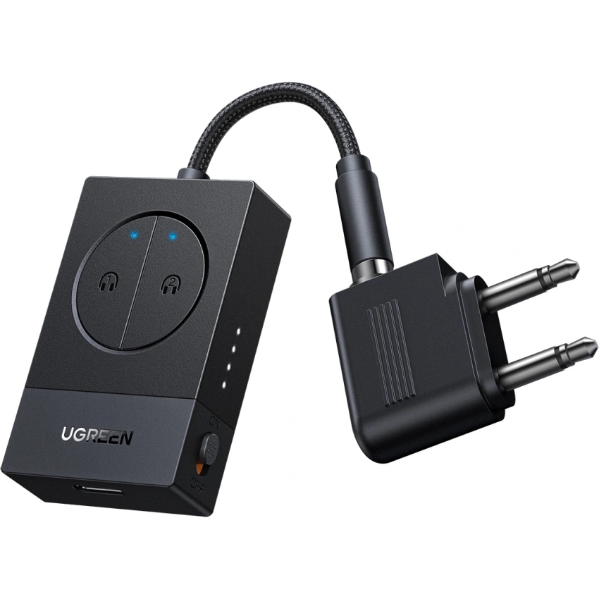 Transmiter Bluetooth Ugreen BT305 do słuchawek i samolotu - czarny