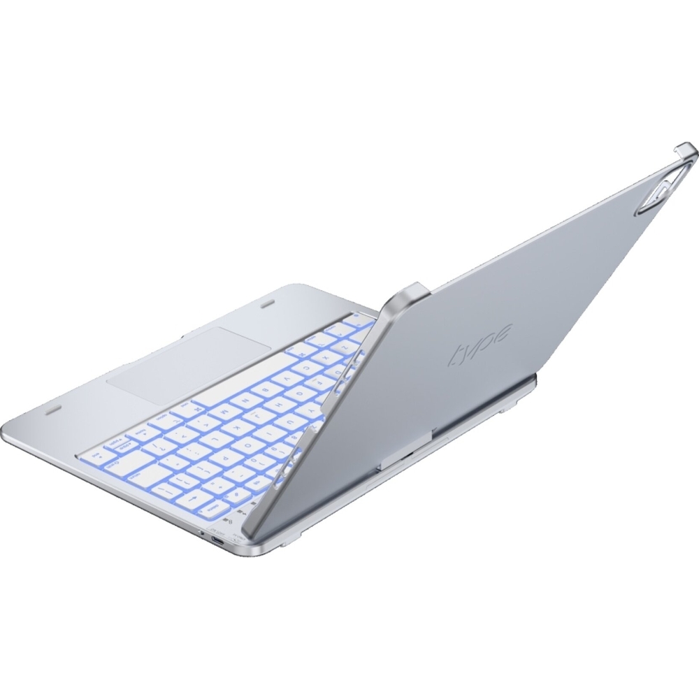 Typecase Flexbook Touch, wielokolorowe podświetlenie klawiatury, szybkie pisanie, srebrny