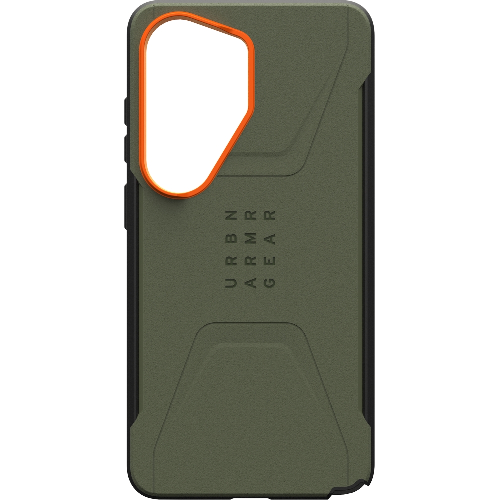 Etui pancerne Urban Armor Gear Civilian Magnet do Galaxy S26 Ultra, zielone z pomarańczowym
