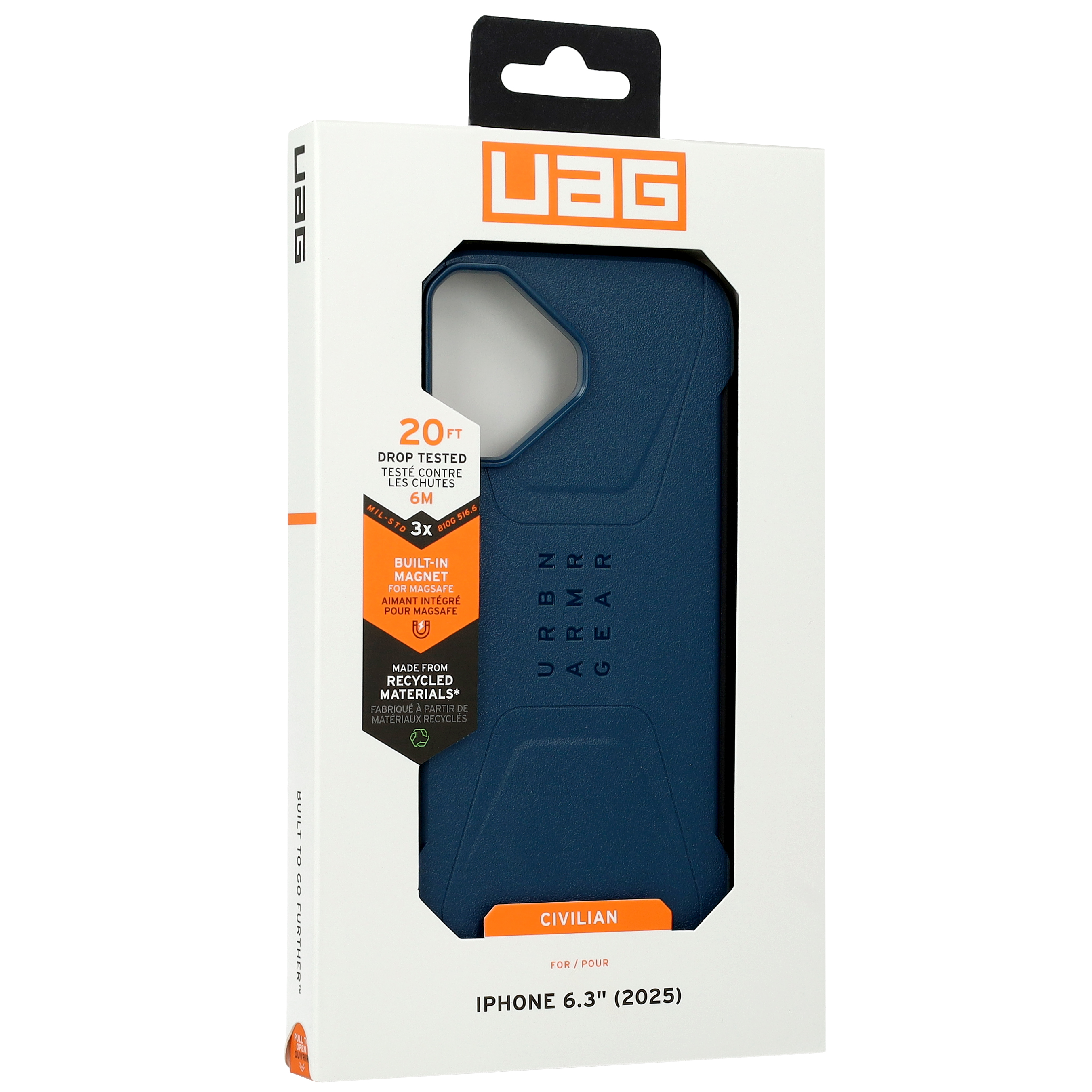 Urban Armor Gear Civilian MagSafe do iPhone 17, niebieskie to pancerne etui łączące TPU i poliwęglan, zapewniające ochronę w standardzie Military Grade. Smukła, dwuczęściowa konstrukcja z precyzyjnymi wycięciami i pierścieniem MagSafe gwarantuje wygodę i pełną funkcjonalność.