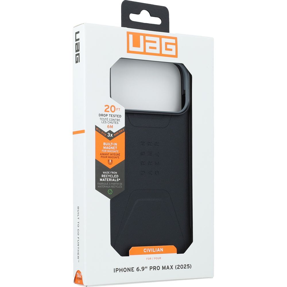 Etui pancerne Urban Armor Gear Civilian do MagSafe do iPhone 17 Pro Max, czarne