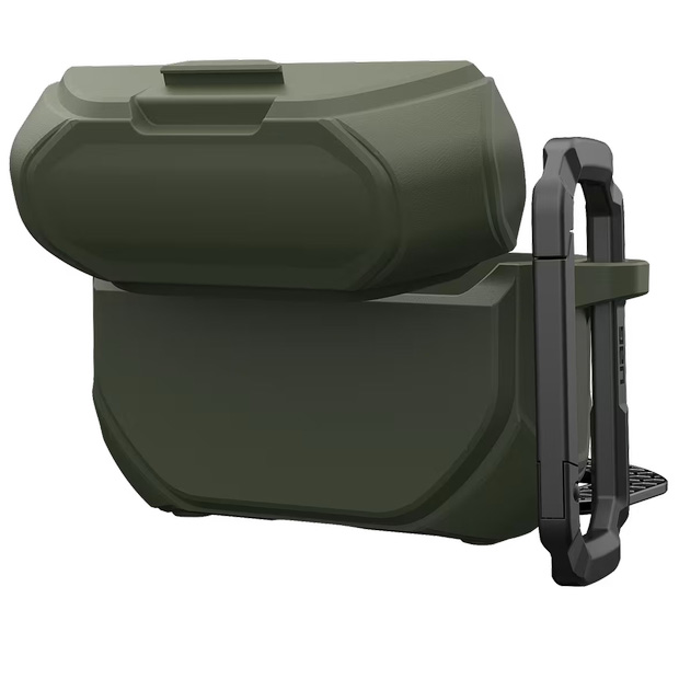 Rugged case UAG Monarch do AirPods Pro 3. generacji z funkcją podstawki pod telefon i ochroną przed wstrząsami, zielone