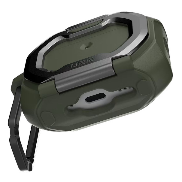 Etui ochronne UAG Monarch do AirPods Pro 3 z militarną ochroną, podwójnym zatrzaskiem i karabińczykiem, zielone