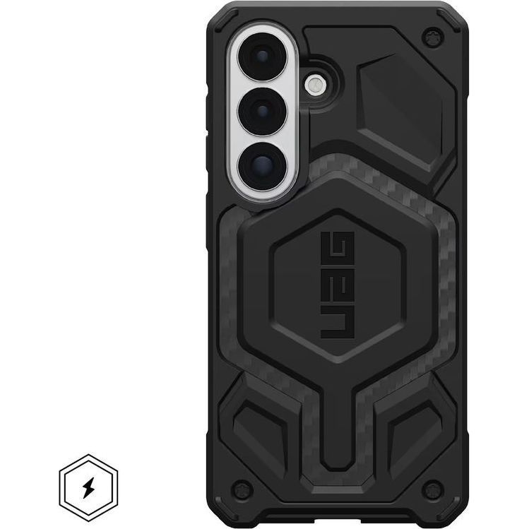 Etui pancerne Urban Armor Gear UAG Monarch Pro do MagSafe do Galaxy S26, czarne z włóknem węglowym