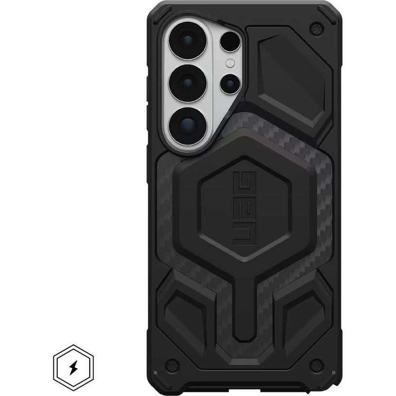Etui pancerne Urban Armor Gear UAG Monarch Pro do MagSafe do Galaxy S26 Ultra, czarne z włóknem węglowym