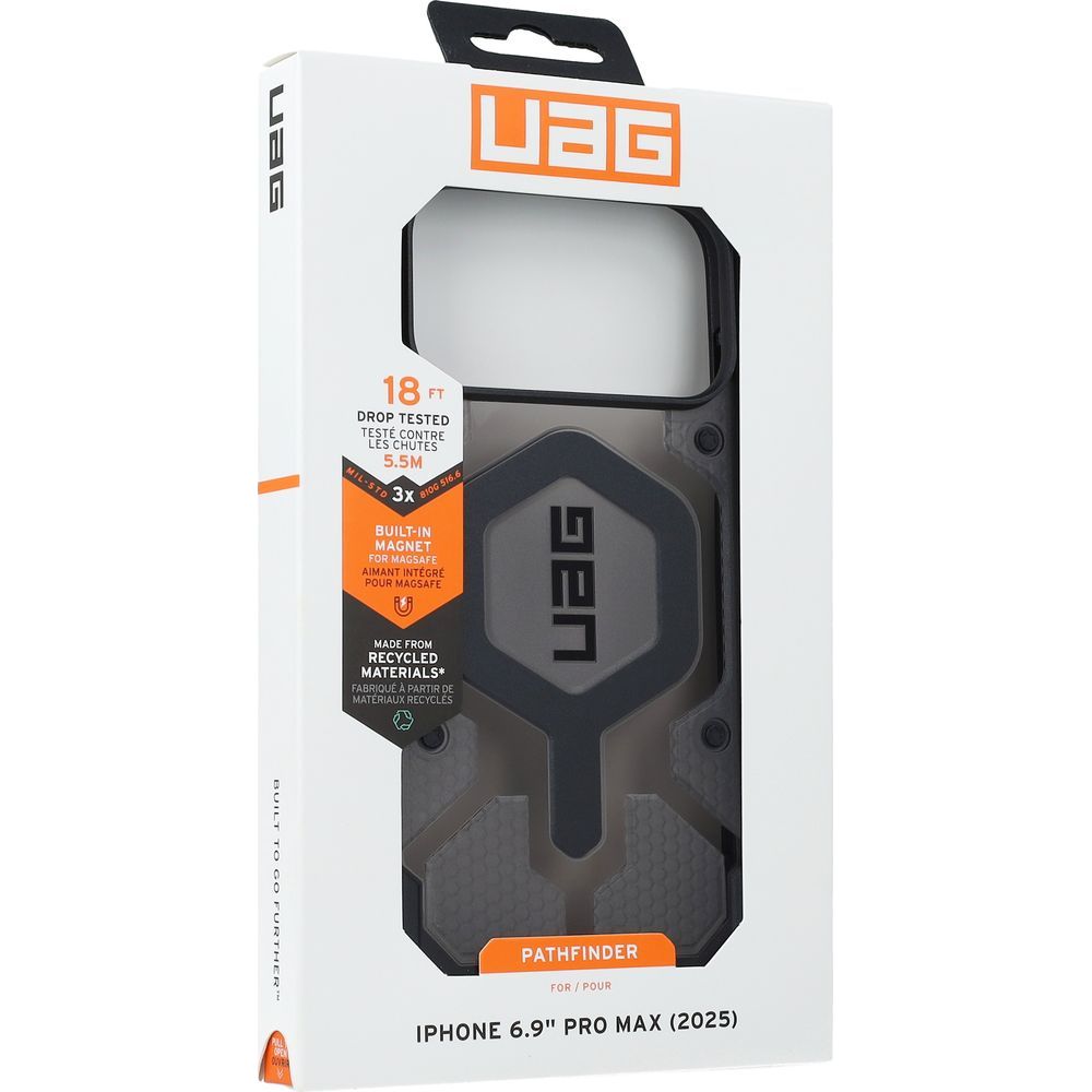 Etui pancerne Urban Armor Gear Pathfinder Clear do MagSafe do iPhone 17 Pro Max, przydymione z czarną ramką
