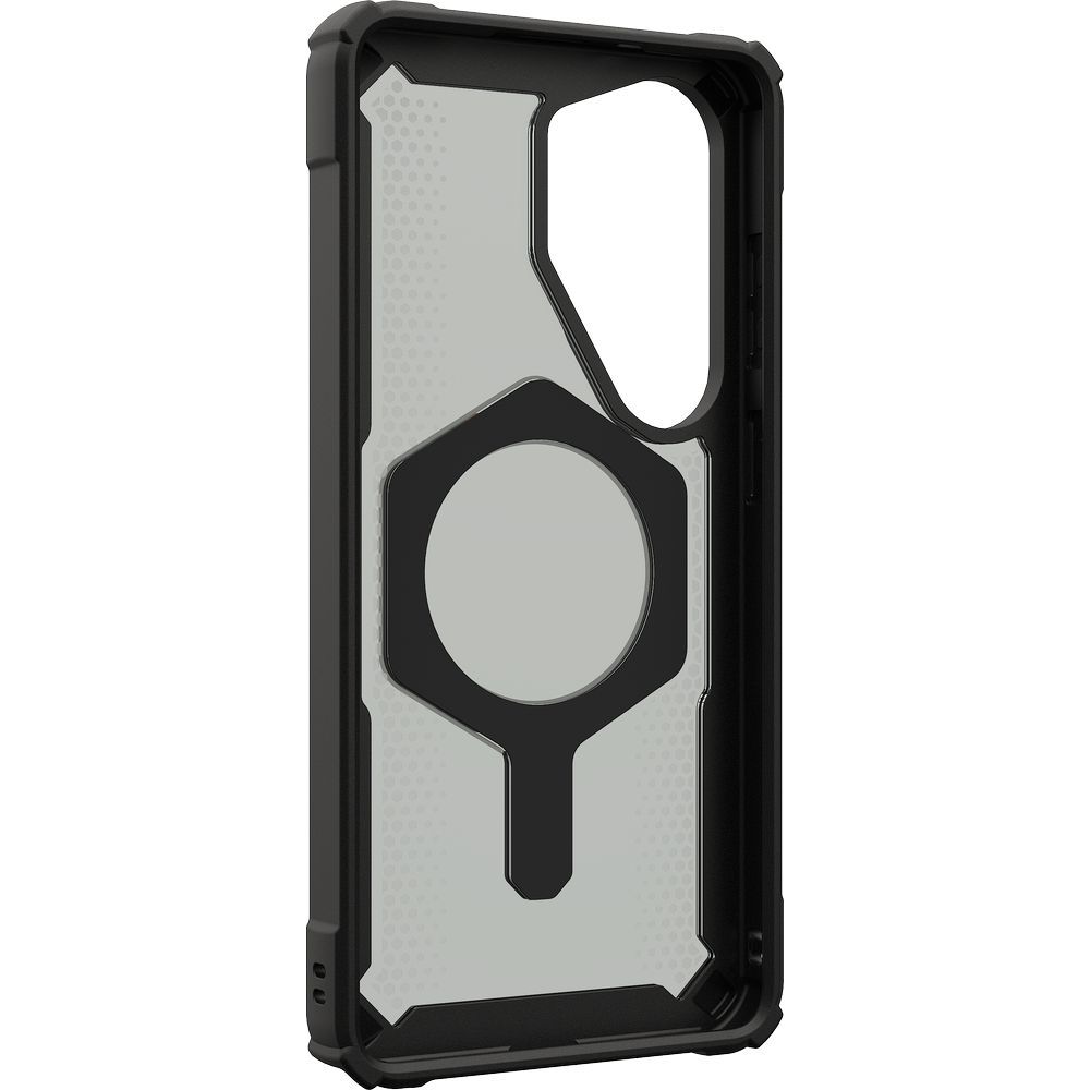 Etui pancerne z podstawką Urban Armor Gear Plasma XTE do MagSafe do Galaxy S26 Ultra, półprzezroczysto-czarne z pomarańczowym elementem