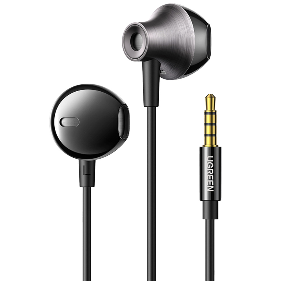 UGREEN EP106, słuchawki douszne z przetwornikiem 14,2 mm i dźwiękiem stereo, czarne