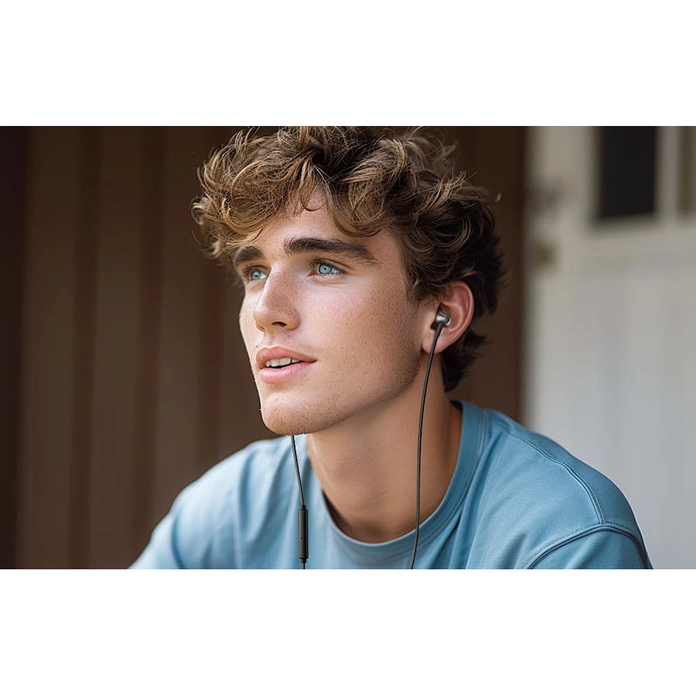 UGREEN EP106, przewodowe słuchawki semi-in-ear z kablem TPE 1,2 m, czarne