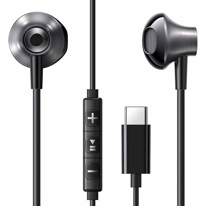 UGREEN EP106, słuchawki douszne USB-C z przetwornikiem 14,2 mm i dźwiękiem stereo, czarne