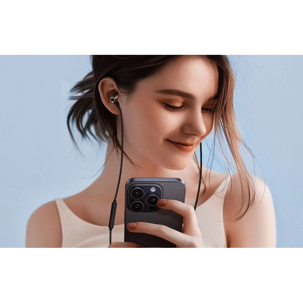 UGREEN EP106, przewodowe słuchawki semi-in-ear USB-C z kablem 1,2 m, czarne