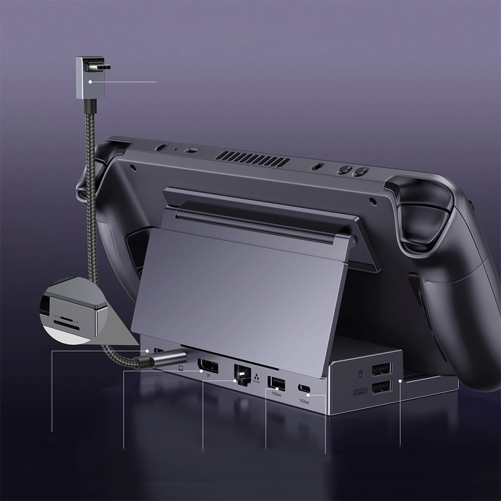 Stacja dokująca, podstawka 9 w 1 Ugreen CM800, USB-C do DisplayPort 4K / 120 Hz, Ethernet RJ45, USB, SD / TF, szara