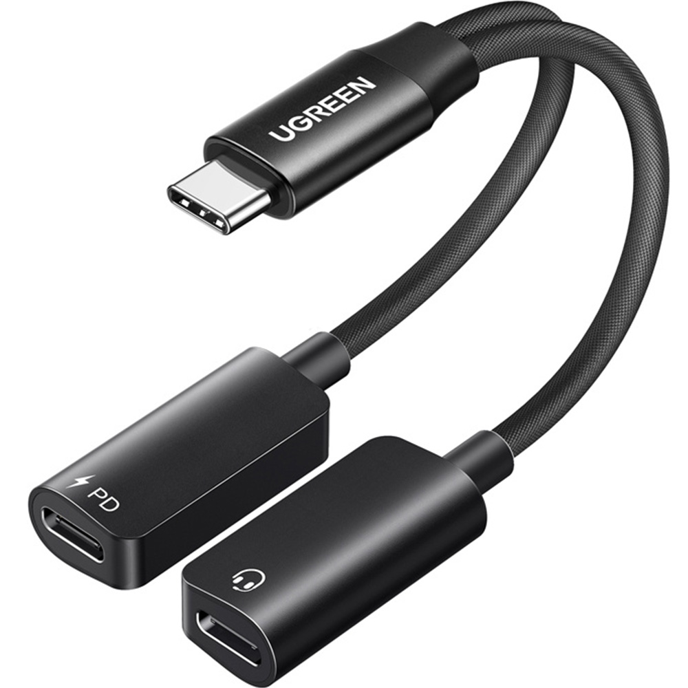 Adapter audio / karta dźwiękowa Ugreen CM821 USB-C do 2x USB-C, czarny 