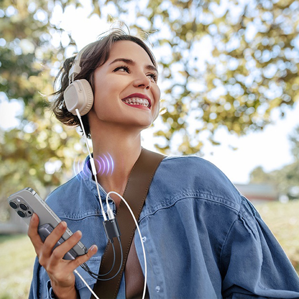 Adapter audio / karta dźwiękowa Ugreen CM821 USB-C do 2x USB-C, czarny 