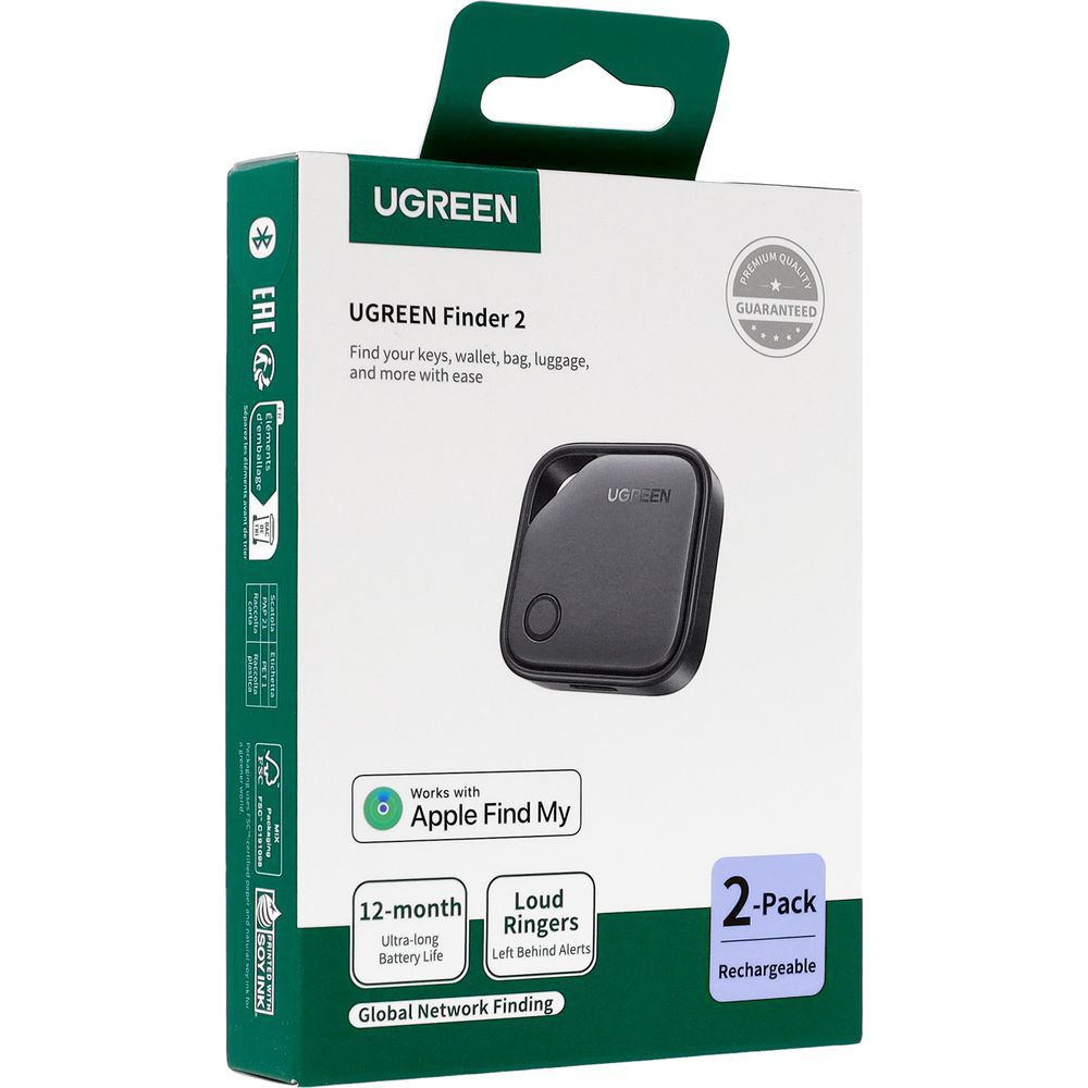 Ugreen Finder 2 CM919, skuteczny lokalizator dla Apple, szybkie odnajdywanie kluczy, czarny