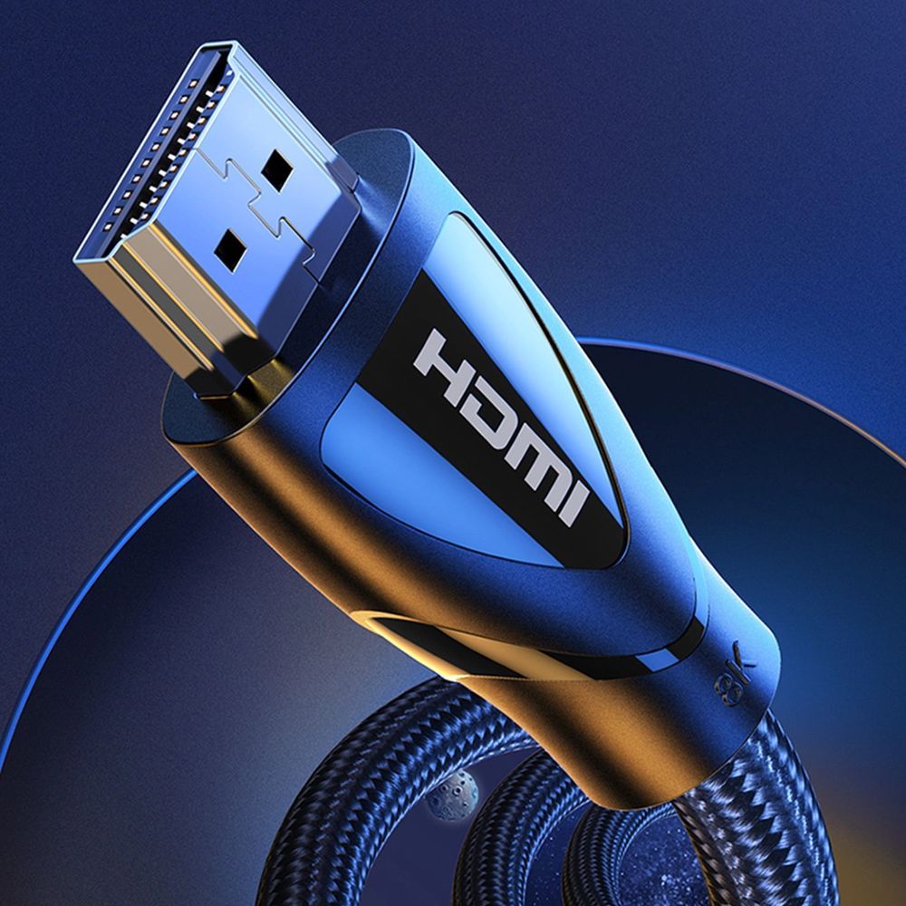 Kabel nylonowy, mocny do telewizora, laptopa, playstation, projektora HDMI 8k 60Hz Ugreen przewód HDMI 2.1, 2 m, czarny