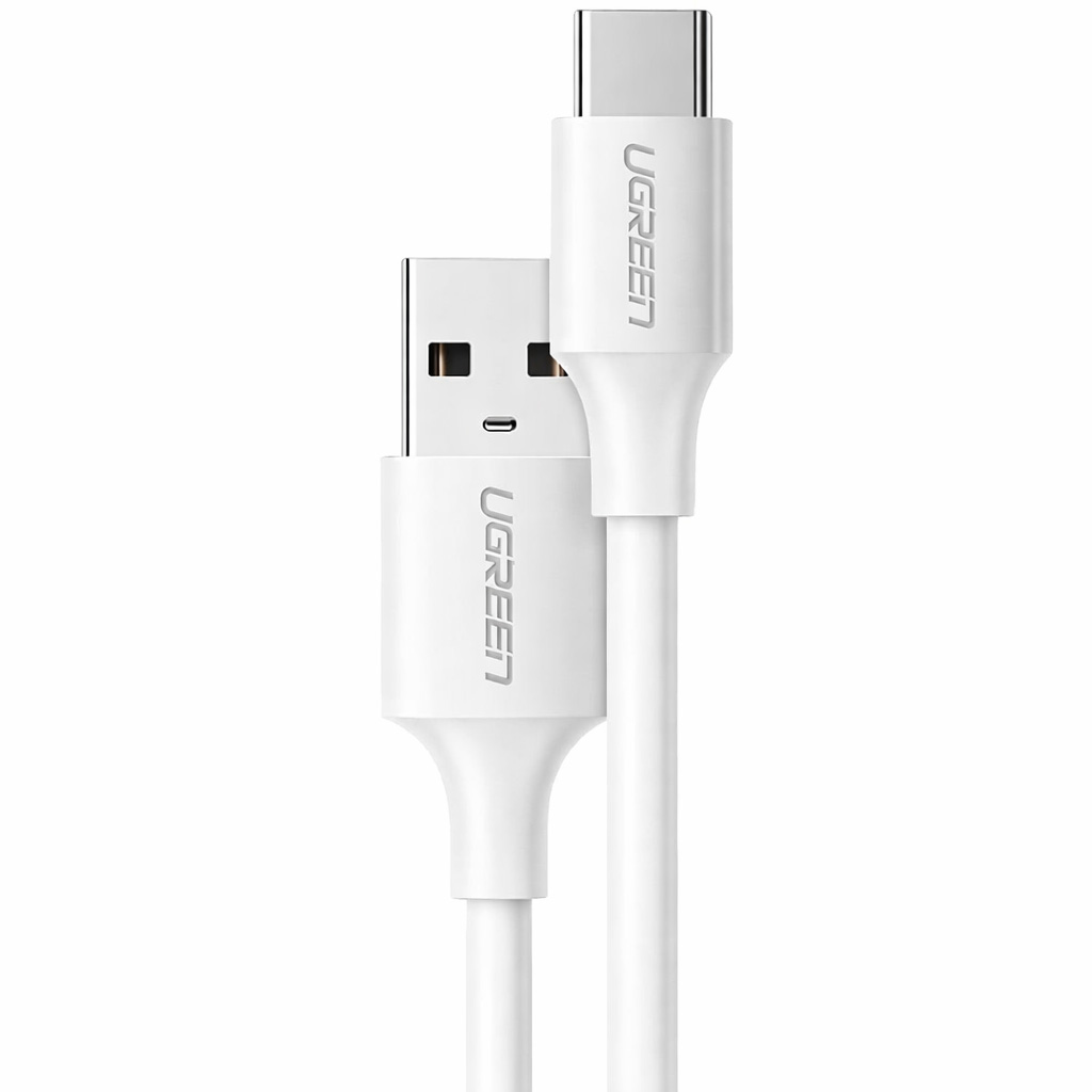 Kabel Ugreen USB-A / USB-C, 3A, QC 3.0, 0,25m, biały