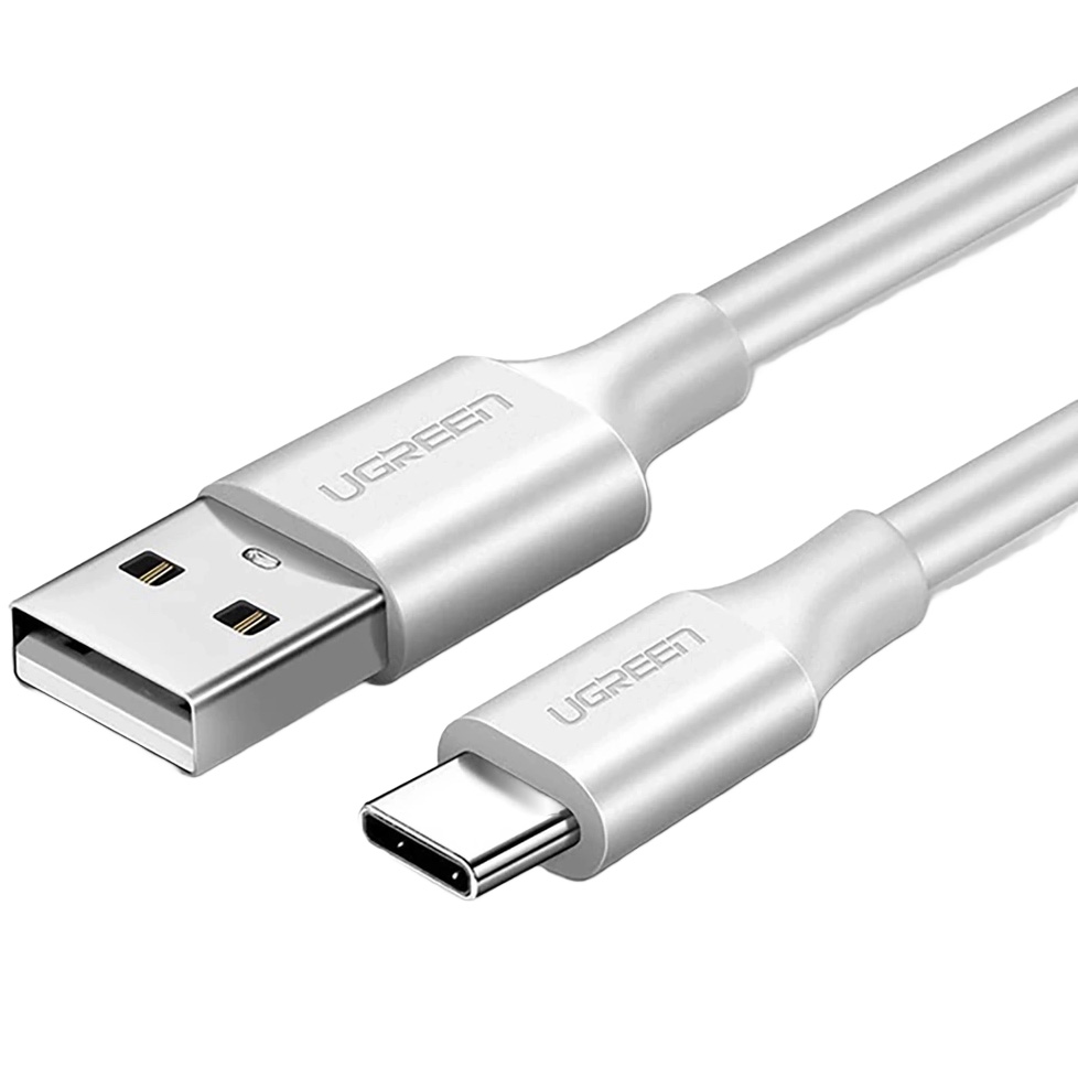 Kabel Ugreen USB-A / USB-C, 3A, QC 3.0, 0,25m, biały