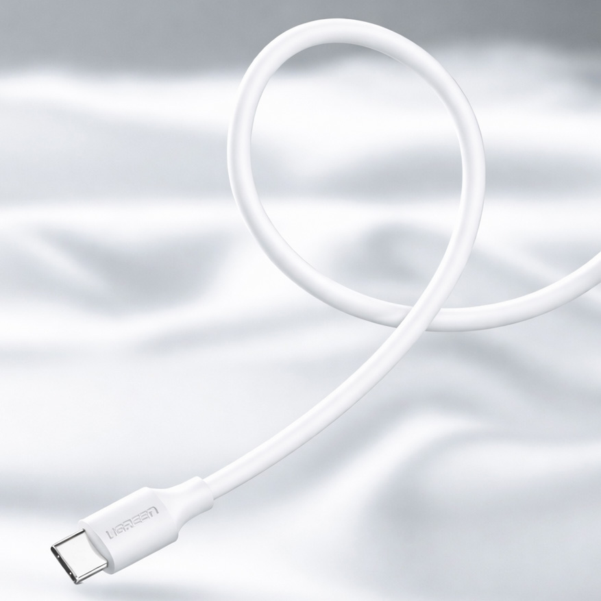 Kabel Ugreen USB-A / USB-C, 3A, QC 3.0, 0,25m, biały