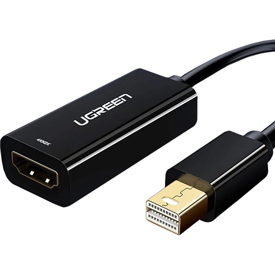 Kabel / przewód / złącze do komputera, telewizora, laptopa, ekranu Adapter przejściówka Ugreen MD112 Mini DisplayPort Thunderbolt 2.0 (męski) do HDMI (żeński), 0,25 m, czarny