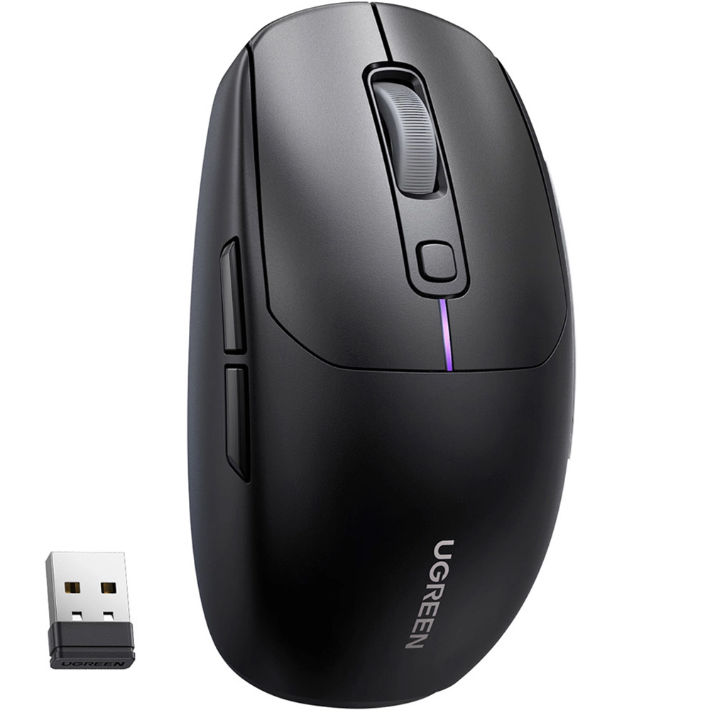 Mysz komputerowa Ugreen MU103, Bluetooth 5.0, USB 2.4 GHz + kabel USB-A / USB-C, czarna