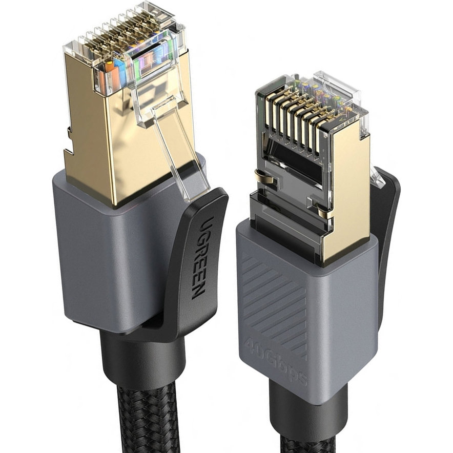Ugreen NW343, pleciony kabel rj45, trwały, czarny