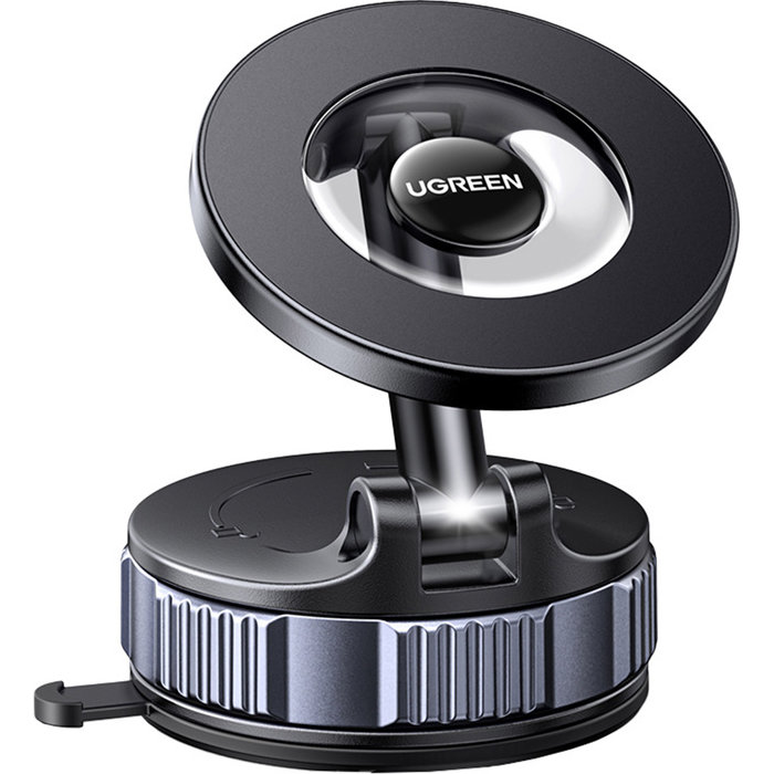 Ugreen Suction Cup LP970, magnetyczny uchwyt samochodowy z regulacją 360°, stabilny, czarno-srebrny