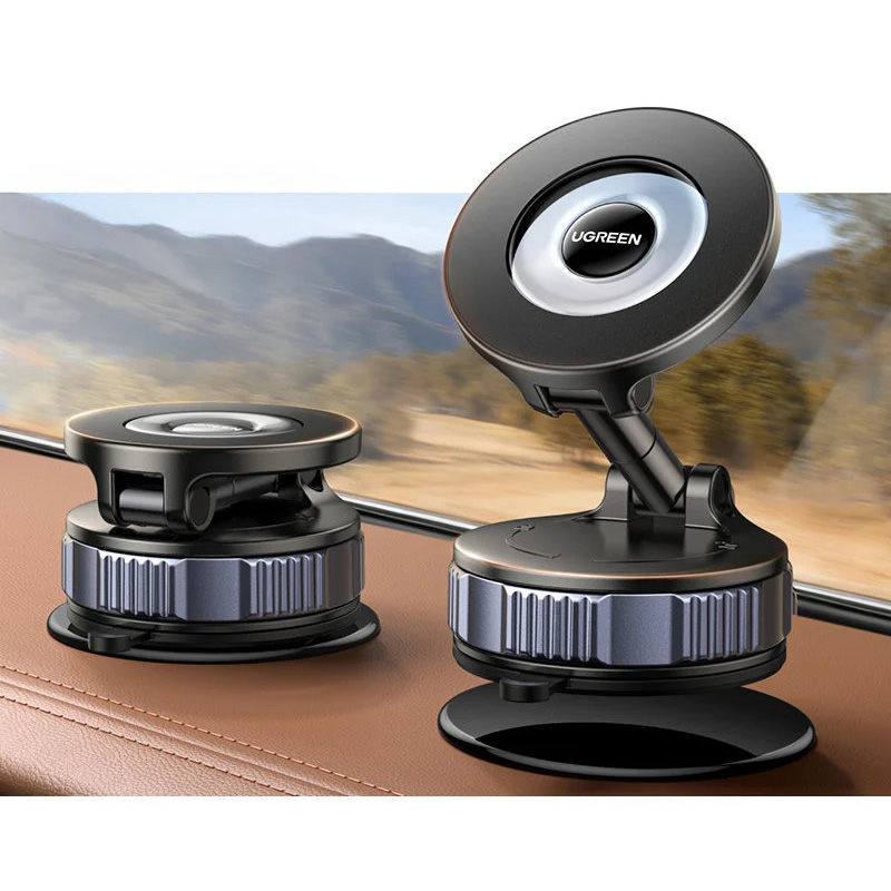 Ugreen Suction Cup LP970, sztywne ramię z przyssawką na kokpit, pewny, czarno-srebrny