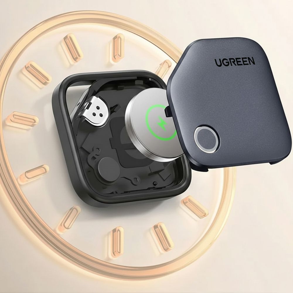 Ugreen Tracker CM829, obudowa kompaktowa i solidna, mocowanie lokalizatora, bezpieczeństwo przedmiotów, 2 sztuki, czarny