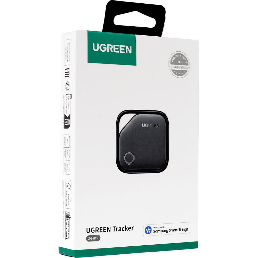 Ugreen Tracker CM829, lokalizator bluetooth samsung find, szybkie odnajdywanie kluczy i bagaży, 2 sztuki, czarny