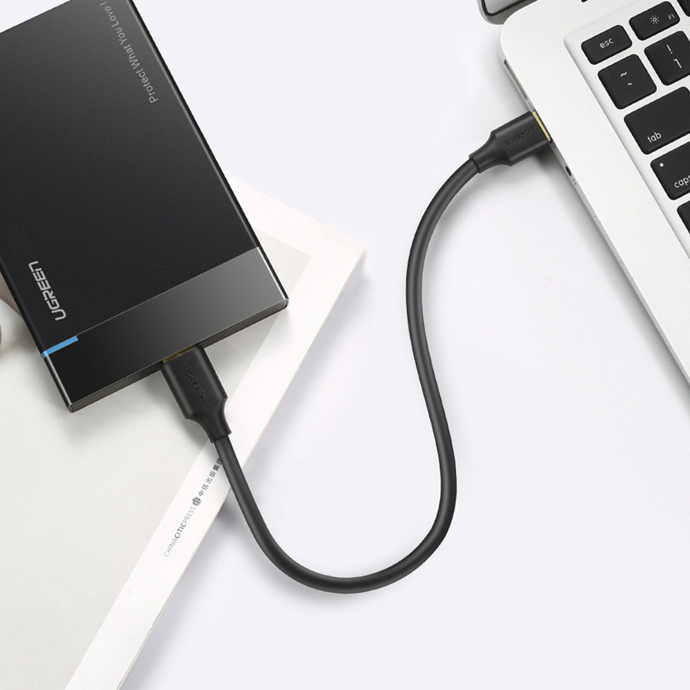 Ugreen US130, szeroka kompatybilność Micro USB-B 3.0 pewne połączenie, czarny