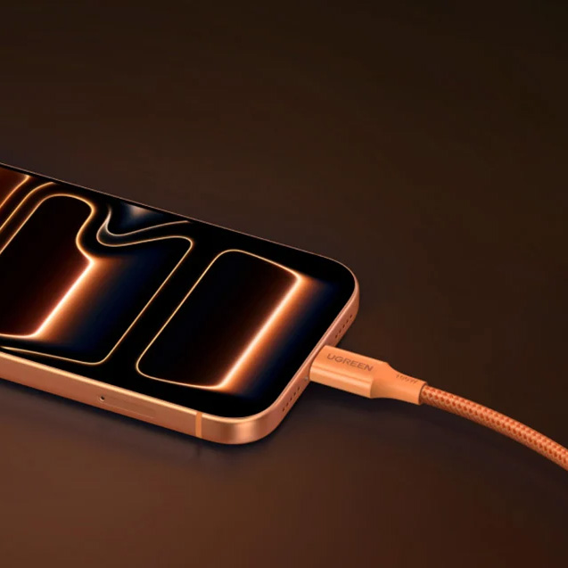 Kabel do ładowania i przesyłania danych UGREEN L502 USB-C 480 Mbps 1 m, pomarańczowy