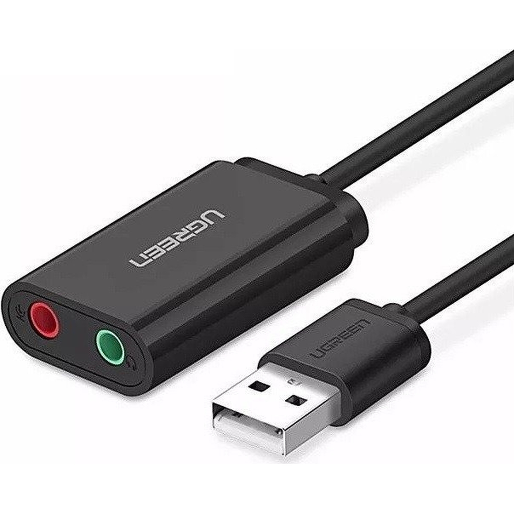 UGREEN US205, uniwersalny adapter audio usb, stabilna praca, czarny