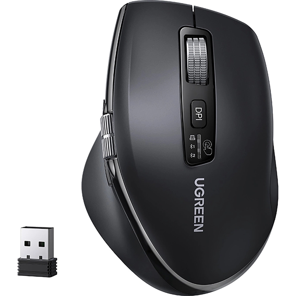 Bezprzewodowa mysz optyczna Ugreen 45792, USB 2.4GHz, Bluetooth 5.4, czarna