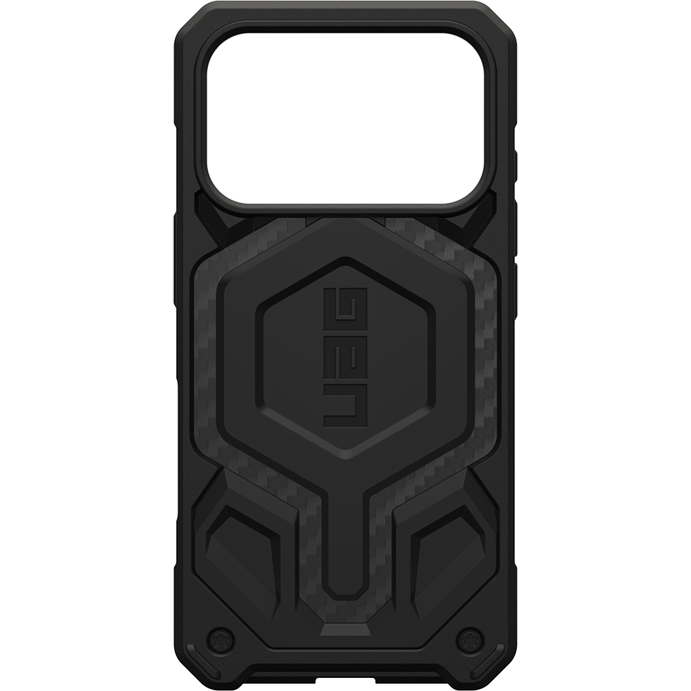 Etui pancerne Urban Armor Gear UAG Monarch Pro do MagSafe do iPhone 17 Pro, czarne z włóknem węglowym