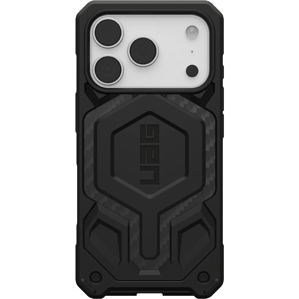 Etui pancerne Urban Armor Gear UAG Monarch Pro do MagSafe do iPhone 17 Pro, czarne z włóknem węglowym