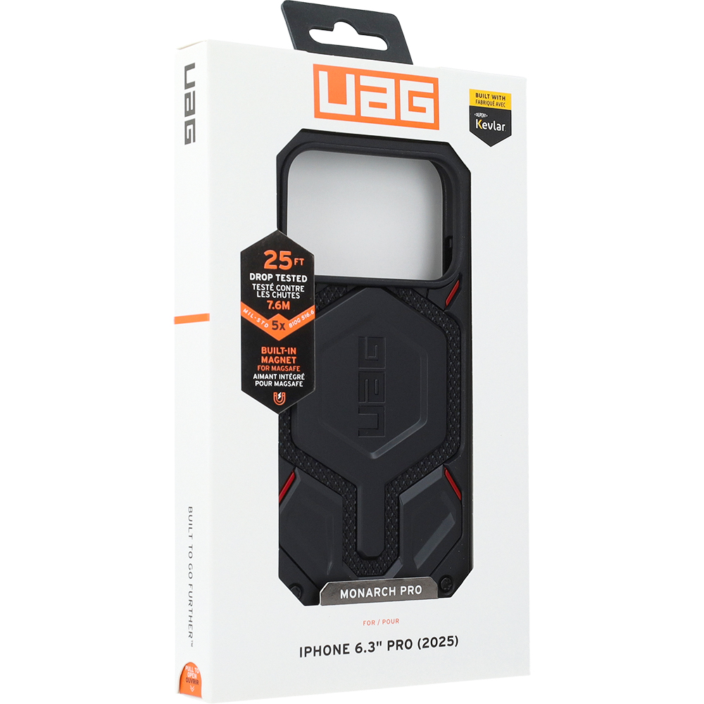 Etui pancerne Urban Armor Gear UAG Monarch Pro do MagSafe do iPhone 17 Pro, czarne z kevlarem