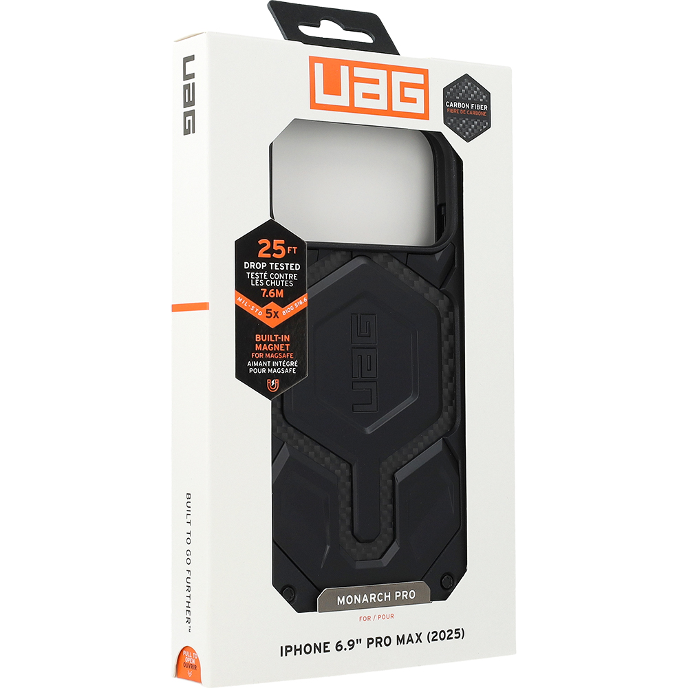 Etui pancerne Urban Armor Gear UAG Monarch Pro do MagSafe do iPhone 17 Pro Max, czarne z włóknem węglowym