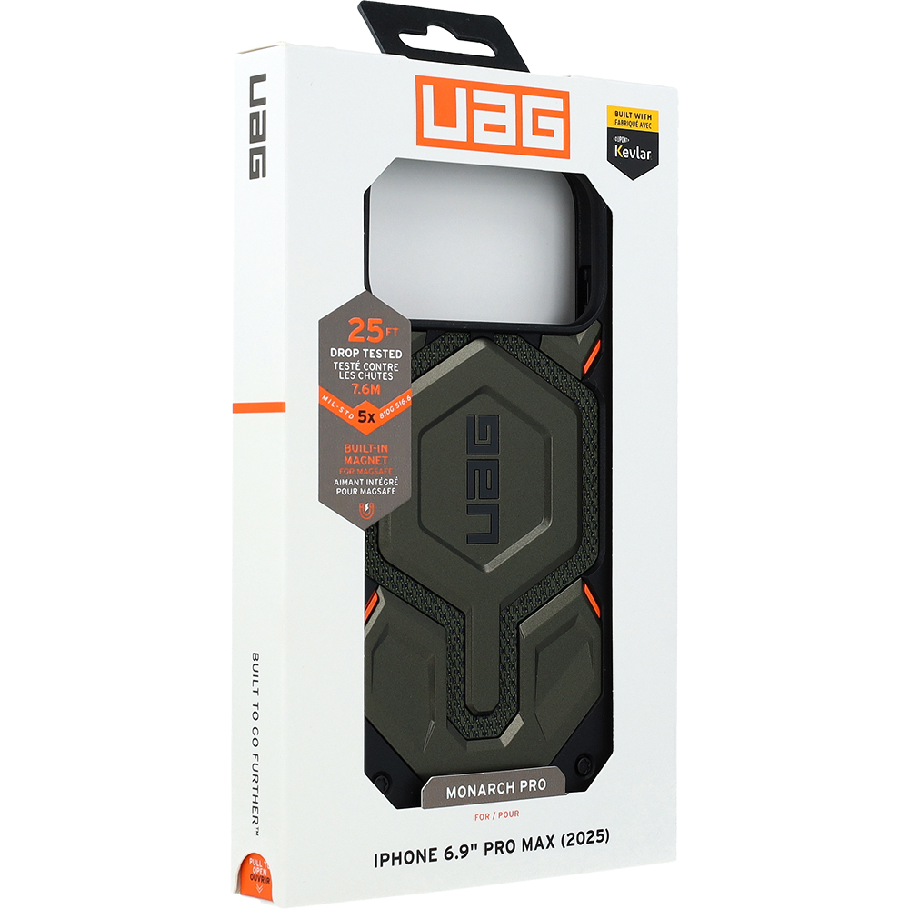 Etui pancerne Urban Armor Gear UAG Monarch Pro do MagSafe do iPhone 17 Pro Max, oliwkowo-czarne z kevlarem