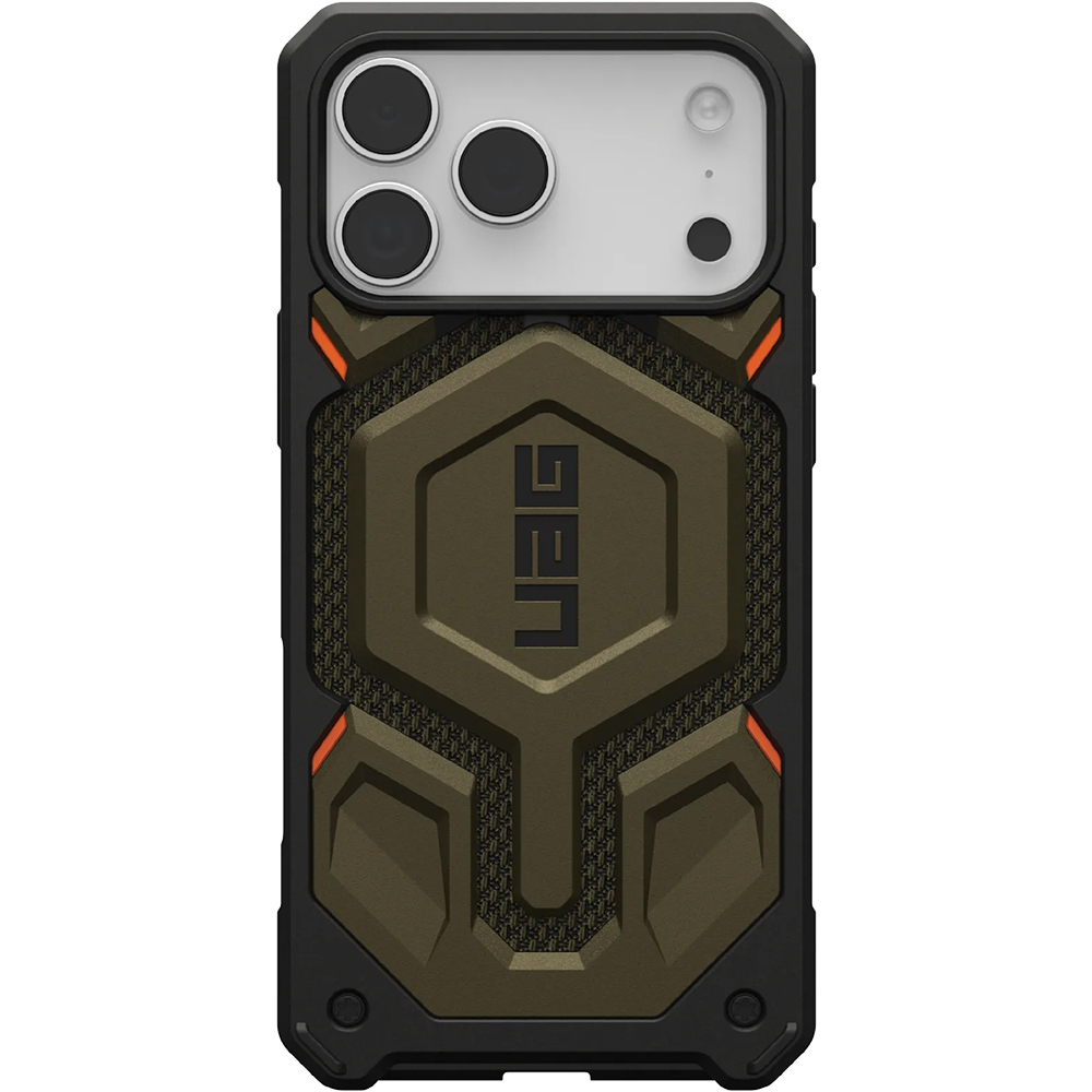 Etui pancerne Urban Armor Gear UAG Monarch Pro do MagSafe do iPhone 17 Pro Max, oliwkowo-czarne z kevlarem