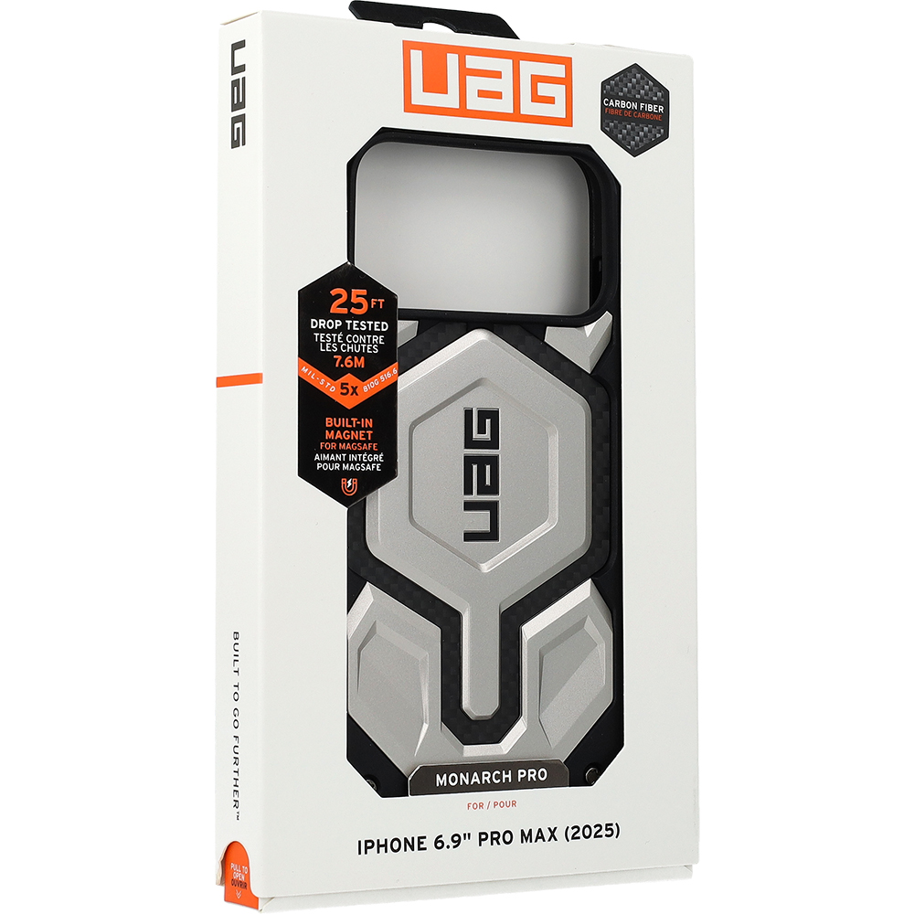 Etui pancerne Urban Armor Gear UAG Monarch Pro do MagSafe do iPhone 17 Pro Max, jasnoszare z czarnym