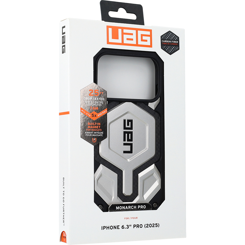 Etui pancerne Urban Armor Gear UAG Monarch Pro do MagSafe do iPhone 17 Pro, jasnoszare z czarnym