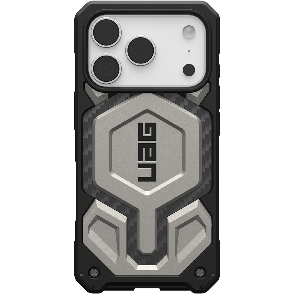 Etui pancerne Urban Armor Gear UAG Monarch Pro do MagSafe do iPhone 17 Pro, jasnoszare z czarnym
