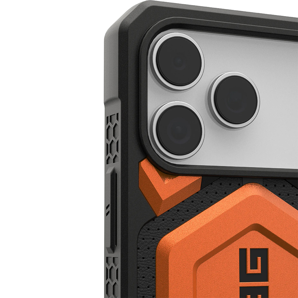 Etui pancerne Urban Armor Gear UAG Monarch Pro do MagSafe do iPhone 17 Pro Max, pomarańczowa z czarnymi elementami