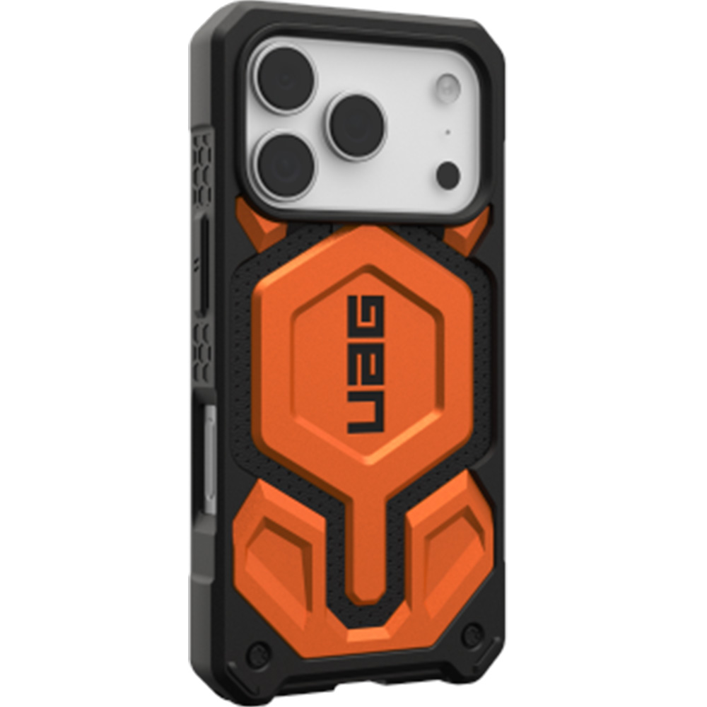 Etui pancerne Urban Armor Gear UAG Monarch Pro do MagSafe do iPhone 17 Pro, pomarańczowa z czarnymi elementami