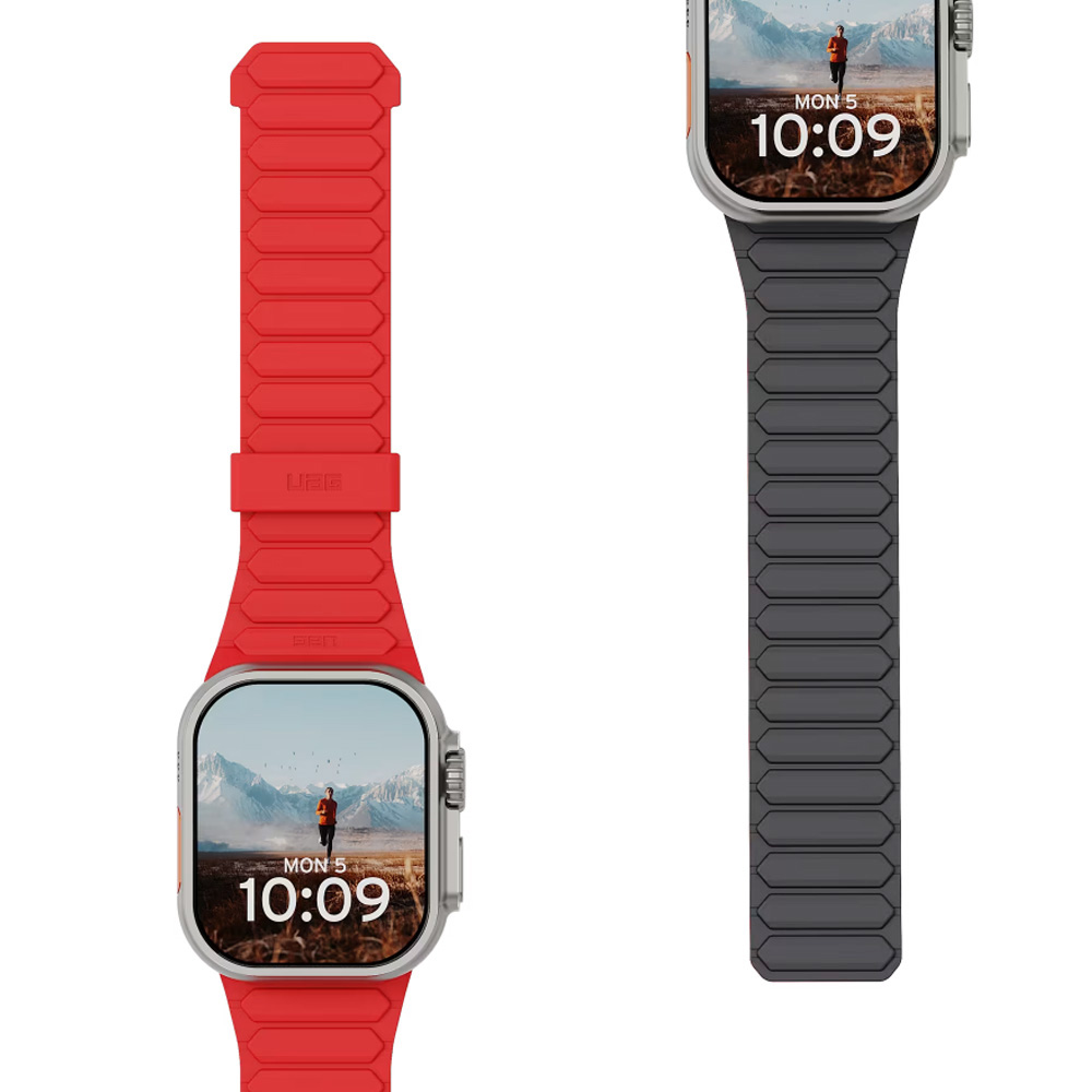 Pasek Urban Armor Gear Pathfinder do Apple Watch 49/46/45/44 mm, czerwono-grafitowy